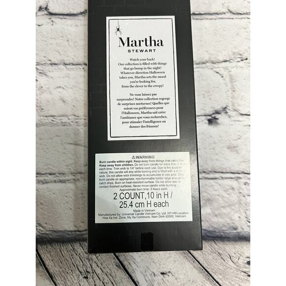 Martha Stewart Halloween Skeleton bones 10 inch white taper candles - NIP - Picture 4 of 4